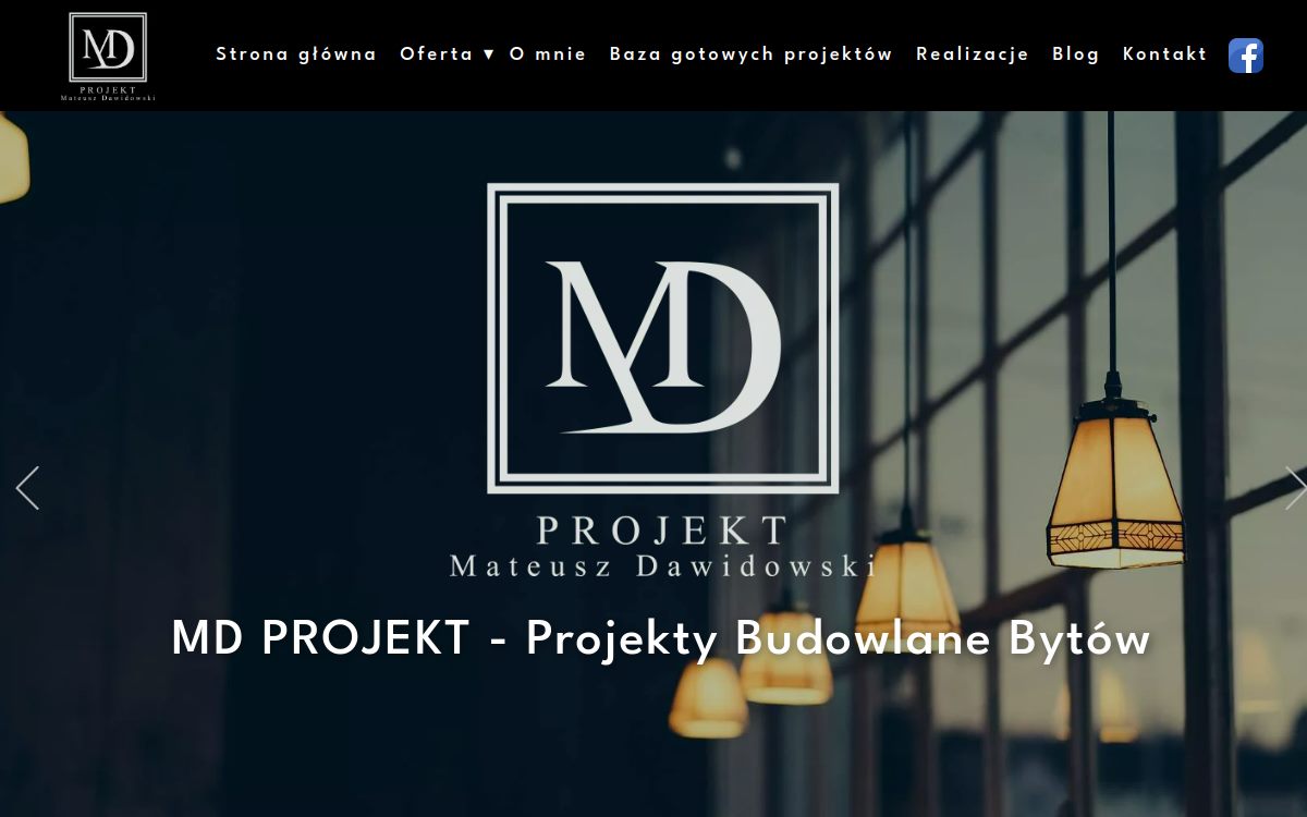Strona internetowa MD Projekt - widok na monitorze i telefonie
