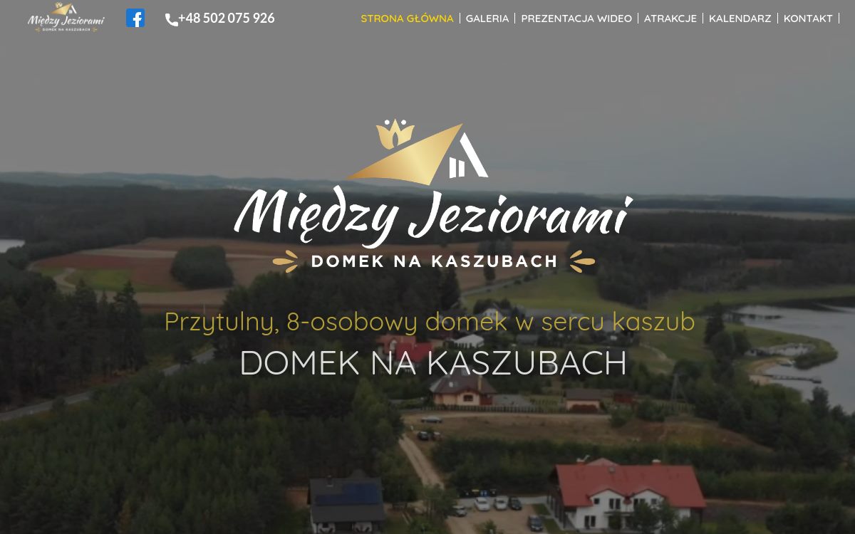Strona internetowa Między Jeziorami - widok na monitorze i telefonie