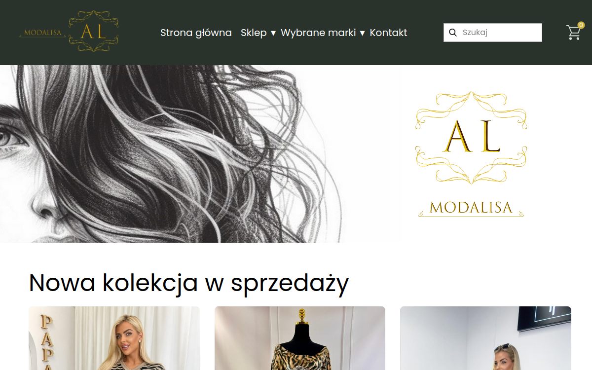 Strona internetowa ModaLisa - widok na monitorze i telefonie