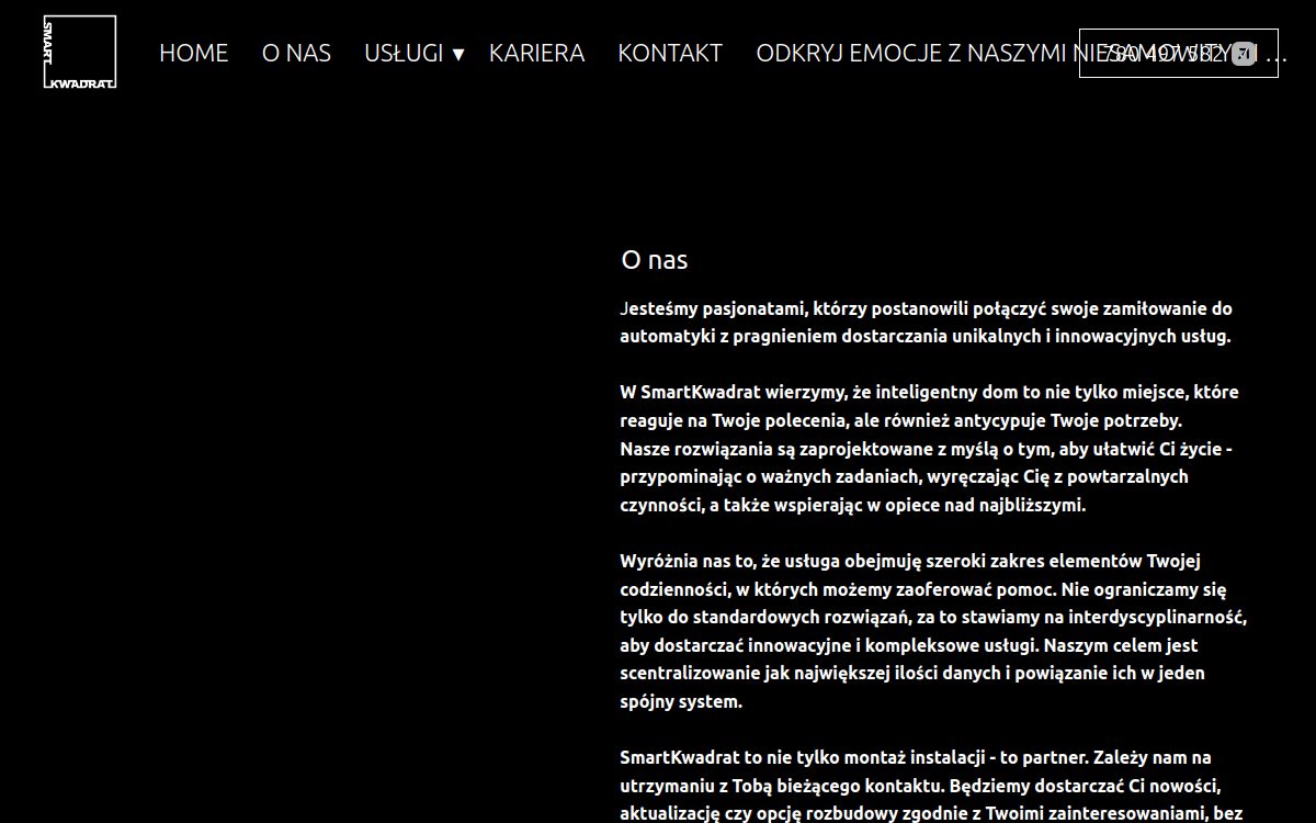 Strona internetowa SmartKwadrat - widok na monitorze i telefonie