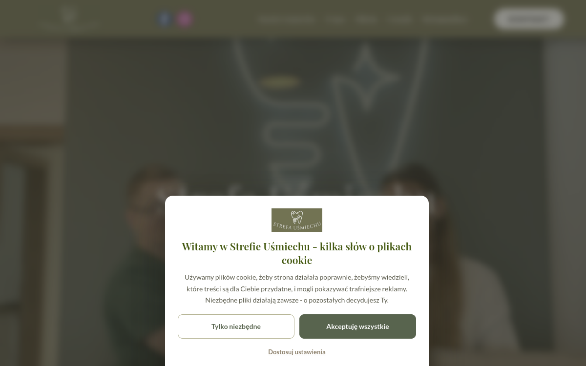 Strona Strefa Uśmiechu na monitorze i telefonie